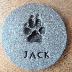 Painted Cement Paw Print